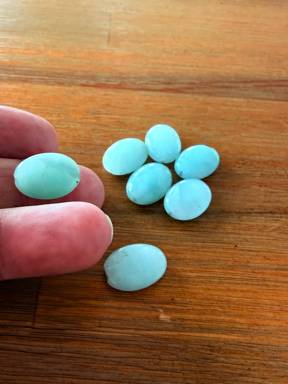 7 African Aquamarine Gemstone Beads for Jewelry Making